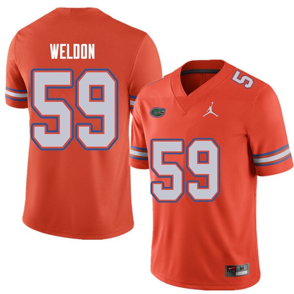Jordan Brand Men #59 Danny Weldon Florida Gators College Football Jersey Orange